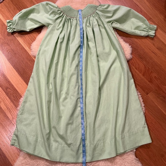 Amanda Remembered green gingham smocked handstand bishop dress - Picture 7 of 10